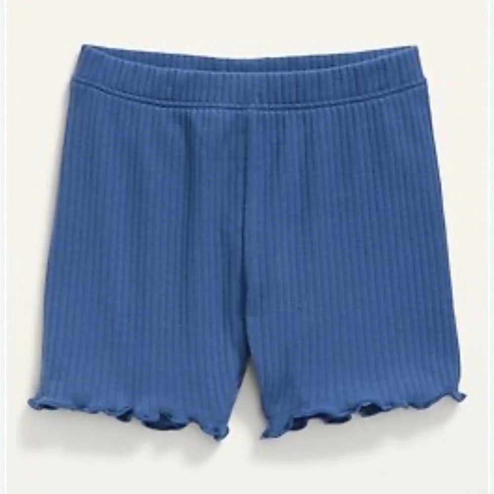 Old Navy Blue Ribbed Shorts with Lettuce Hem #1129